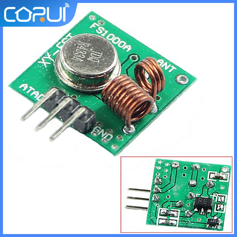 

2pcs/Set A Pair Super Regenerative Wireless 433Mhz RF Transmitter Receiver Modules Link Kit For Arduino/ARM/MCU WL