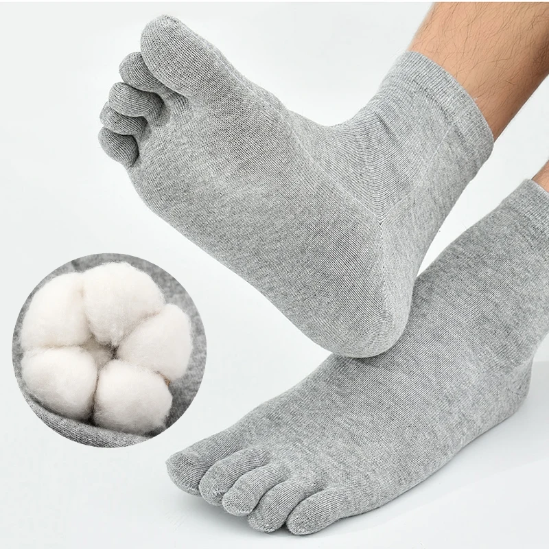 

Socks Cotton Breathable 1 Five Soks Men Pair Black Women Unisex Socks Socks Solid Fingers White Toe Running Grey and Sports