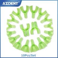 azdent 10pcsset dental impression plastic tray without metal mesh dentist tools dentistry lab material teeth holder