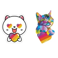 colorful cat patches for clothes heat transfer thermal stickers iron on heat transfer print on t shirt hoodies glitter sticker