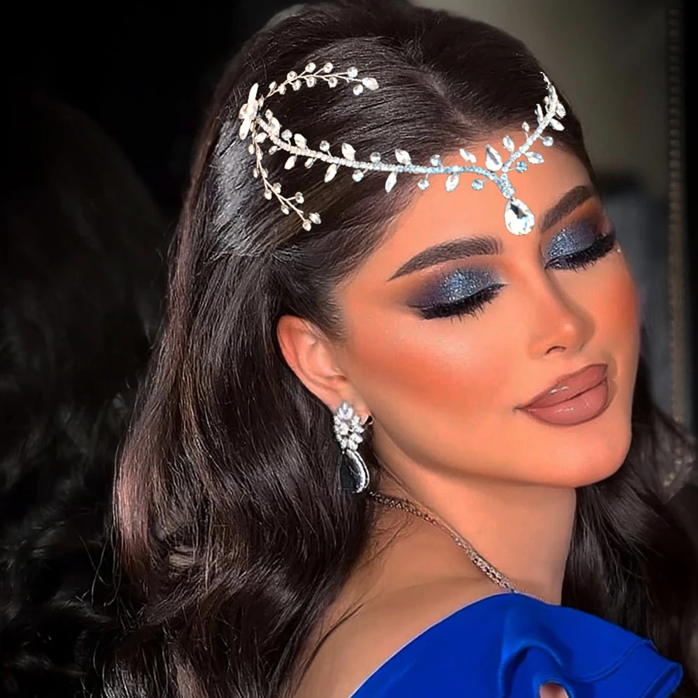 DZ242 Свадебная повязка на лоб со стразами аксессуары для волос головной убор