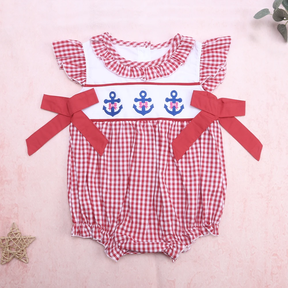 Летний хлопковый комбинезон для новорожденных новый стиль одежда с вышивкой в