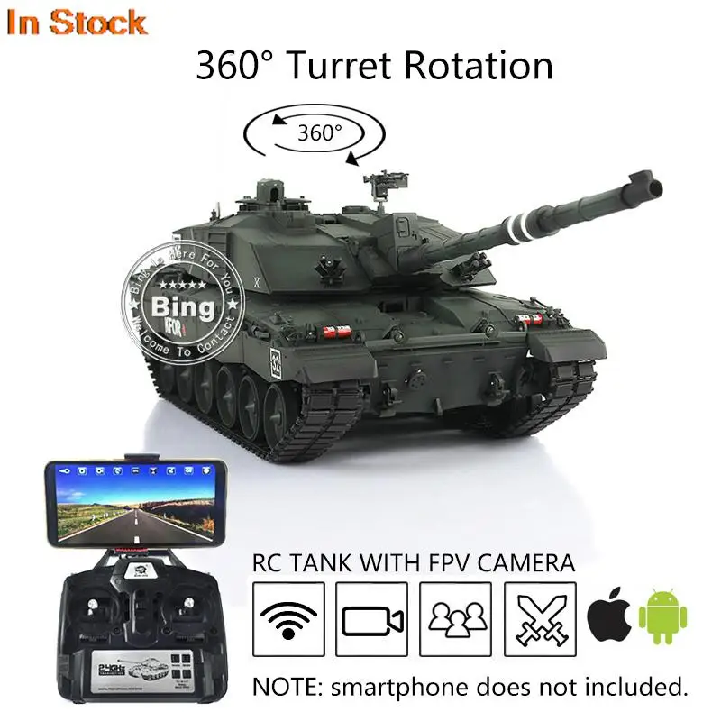 

Heng Long 1/16 7.0 Challenger II RC Tank FPV 3908 Model 360° Turret Metal Track Gearbox Idler Infrared Army Toys BB Unit TH17753
