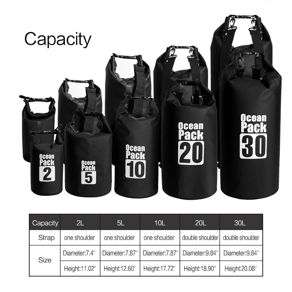 Водонепроницаемая Сухая Сумка Свернутая Прочная Для Хранения Каякинга Рафтинга