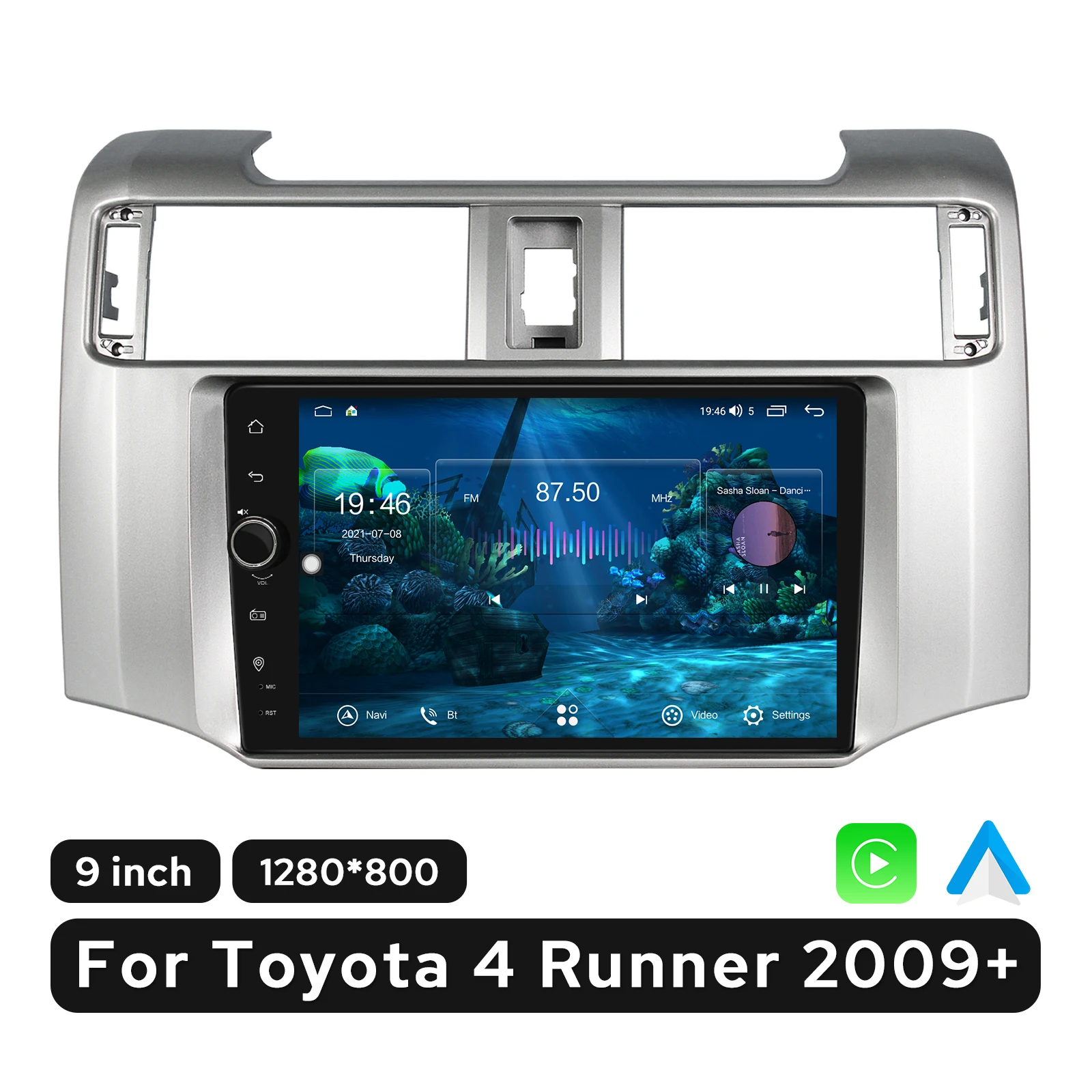 

JOYFORWA Aftermarket Upgrade Car Radio Stereo With Apple CarPlay For Toyota 4 Runner 4Runner 2009+ Multimedia Netflix Player