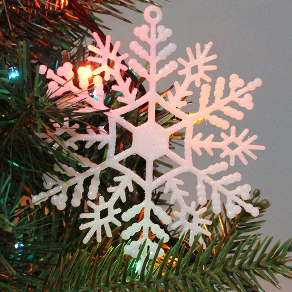 

6 Pcs Hanging Ornaments Decorations Snowflake Xmas Tree Plastic Party