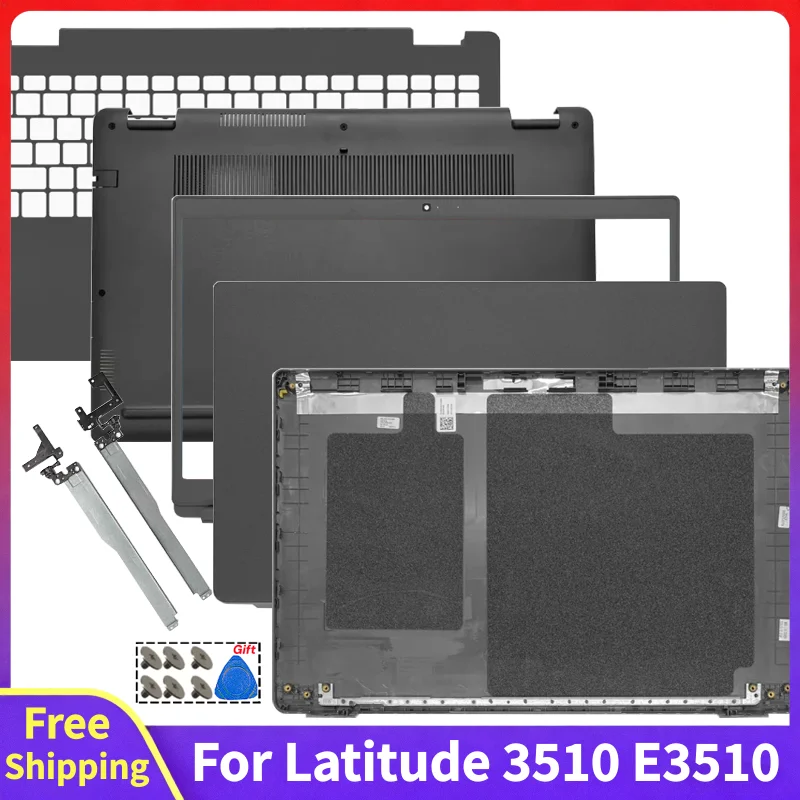 Фото Для Latitude 3510 E3510 L3510: задняя крышка экрана, верхний корпус, передняя рамка, US/UK/SP/LA/FR/RU, упор для рук, верхняя часть с тачпадом, петли, нижняя крышка. №1