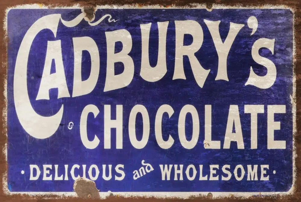 

Cadburys Chocolate Bar Advert Vintage Look Retro Style Metal Wall Sign Plaque