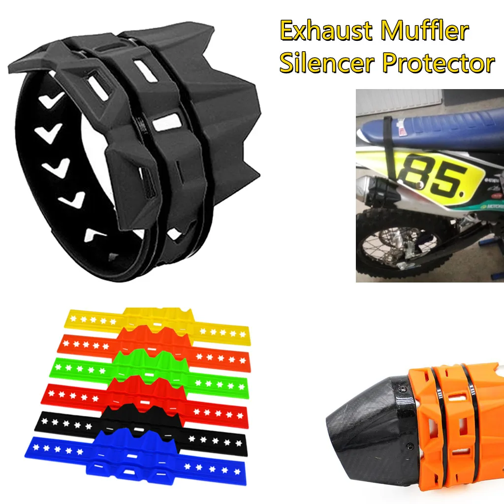 

NEW Universal Dirt Pit Bike Exhaust Muffler Silencer Protector Guard for Motocross 6 Colors Motorcycle Exhaust System Protector