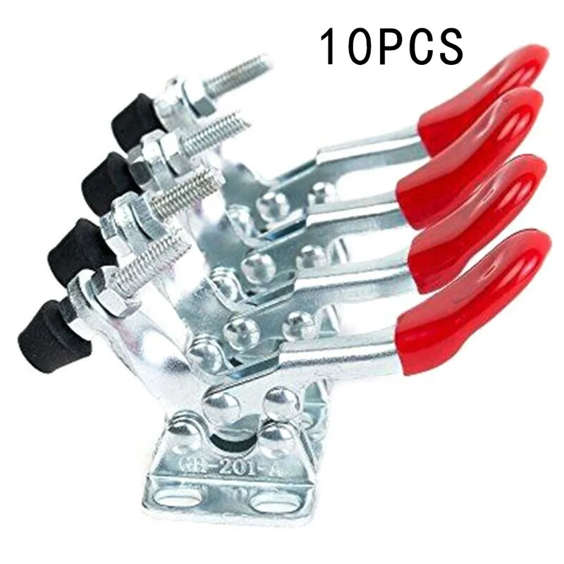 

10PCS GH-201A 27kg Toggle Clamp Quick Release Vertical/Horizontal Type Clamps U-shaped Bar Hand Tool for Woodworking Joinery