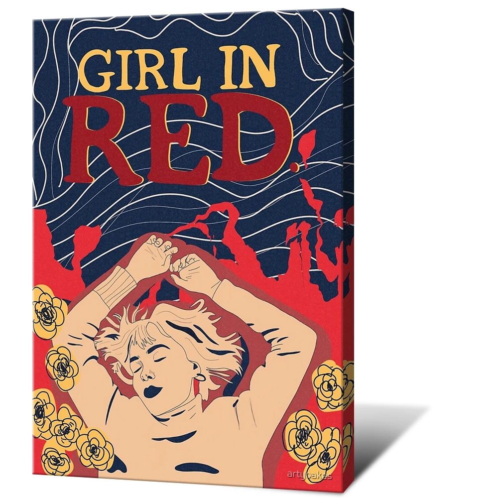 Плакат «Девочка в красном» для украшения дома, холст, певец, настенное искусство, подвесная картина, печать, спальня, декоративная живопись, плакаты, подарок