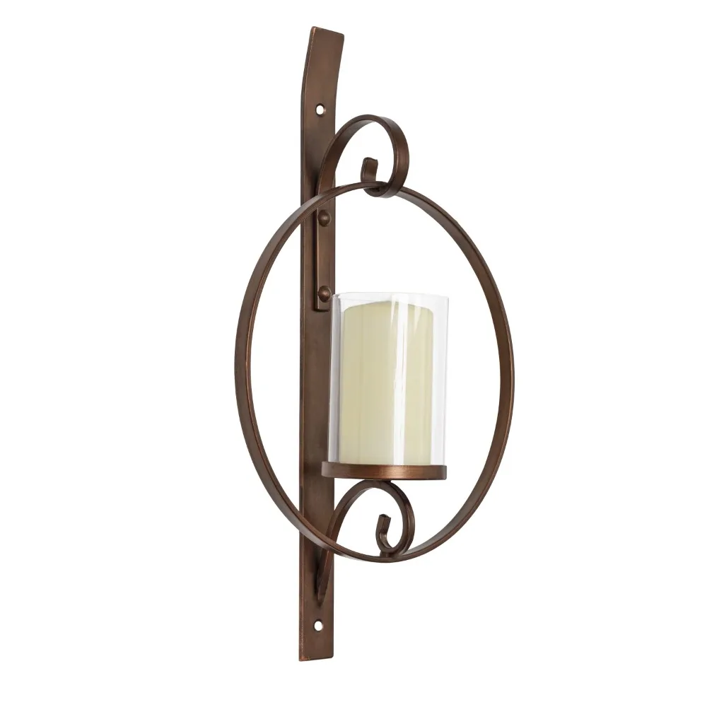 

Candle Holder Metal Round Frame Durable Wall Mounted Home