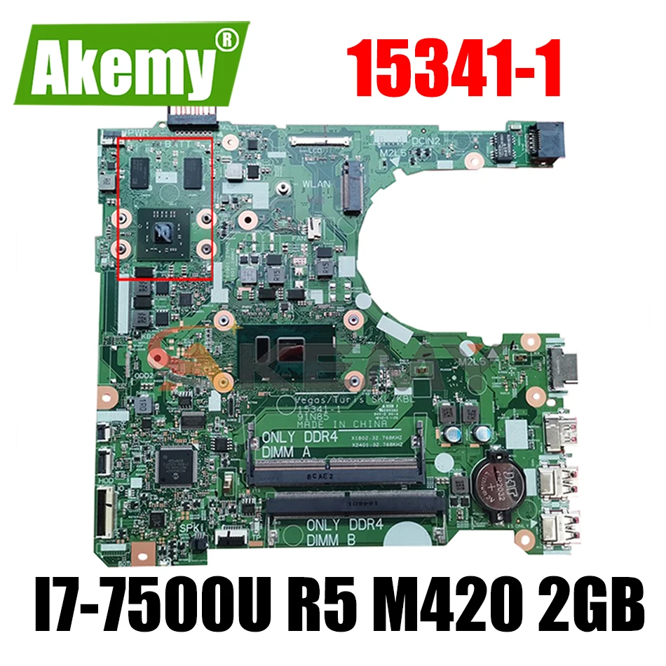 

I7-7500U R5 M420 2GB For Dell Vostro 3467 3567 3468 3568 Laptop Motherboard 15341-1 91N85 CN-0KDKDJ KDKDJ Mainboard 100%Tested
