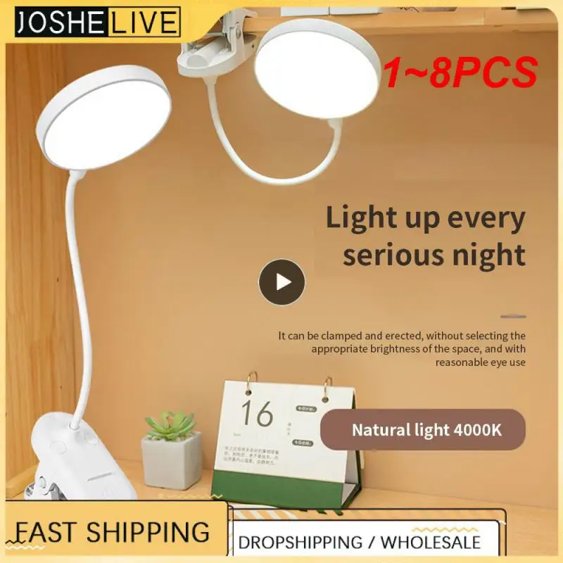 

Гибкая Складная Светодиодная настольная лампа, ночники с USB-разъемом для спальни, приглушаемые светильники для работы, учебы, чтения, прищепки для глаз, 1 ~ 8 шт.