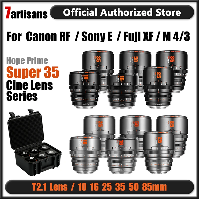 7artisans 10 мм 16 25 35 50 85 T2.1 крепление с FX30 красный