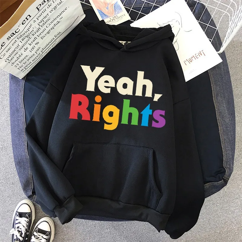 

Autumn Winter Clothes Woman Sweatshirt Hooded Female Jumper Casual Loose Lady Hoody Yeah Rights Hoodies Women