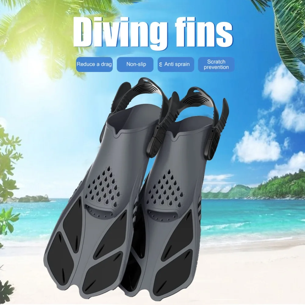 

1 pair Adjustable Buckles Diving Frog Shoes Open Heels Anti Slip Diving Flippers Mesh Instep Neutral Diving Fins