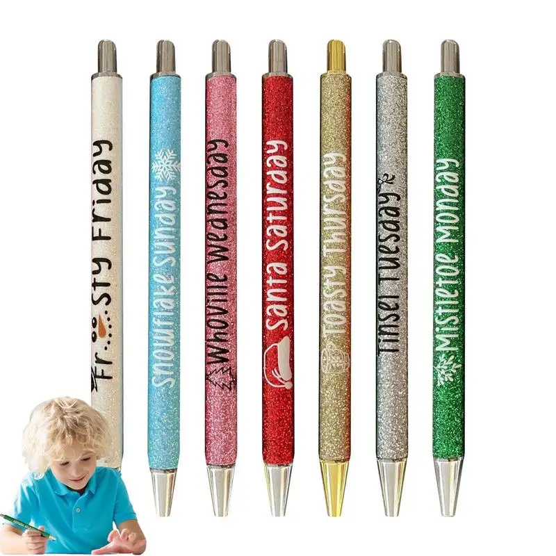 

Женский набор ручек дней недели, забавные Хэллоуин, пугающие ручки, милая металлическая блестящая гелевая ручка, ужасы, школьные принадлежности, модные