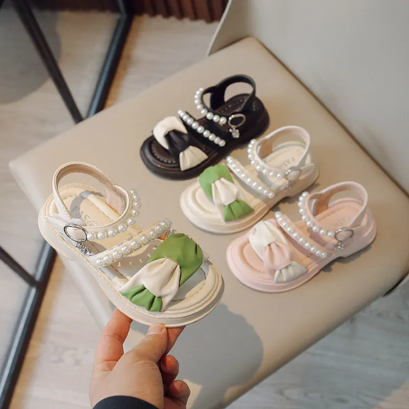 

Children Sandals Girls Princess Sandals Hook-loop Summer Sandals Breathable Peep-toe Soft Sole Casual Shoes Size 23-36