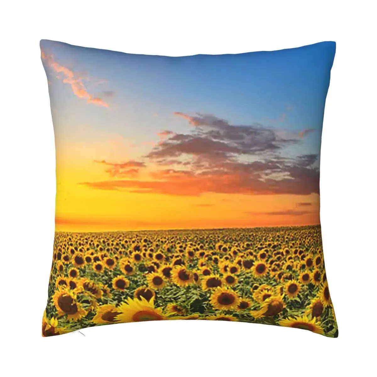 

Flower Sunflower Pillowcase Printed Polyester Cushion Cover Decorative Glitter Plant Throw Pillow Case Cover Home Square 40*40cm