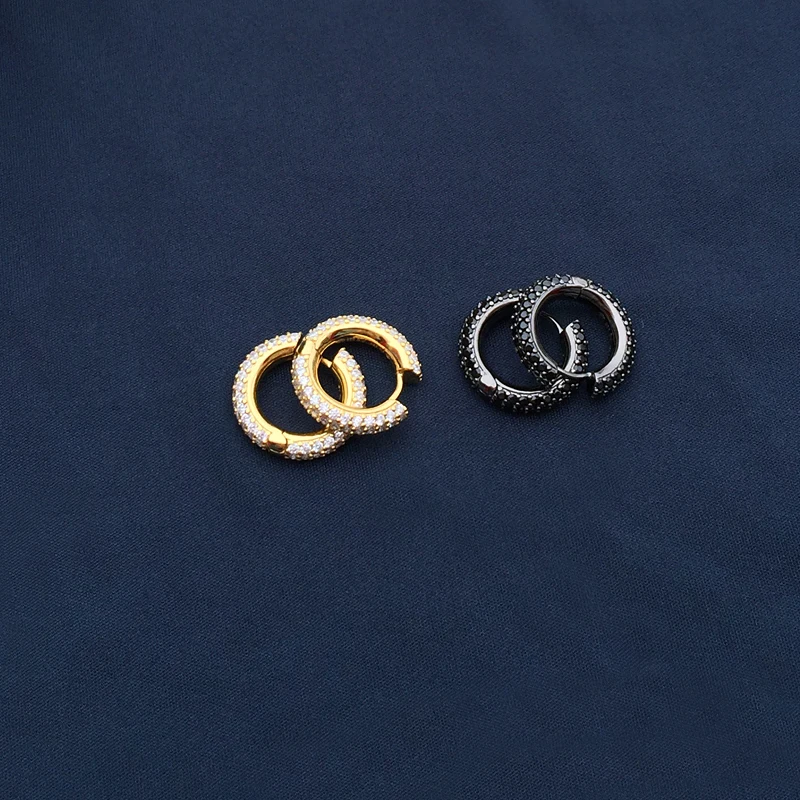 

s925 sterling silver October new black earrings female fashion classic golden yellow OL style personalized ear jewelry