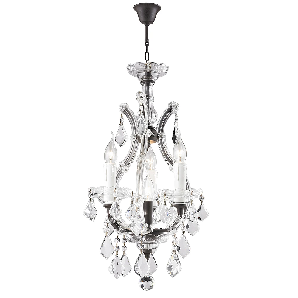 

Maria Theresa Small Chandelier Clear Crystal Pendant Lights Classic LED Candelabra Crystal Chandelier for Kitchen Island Bedroom