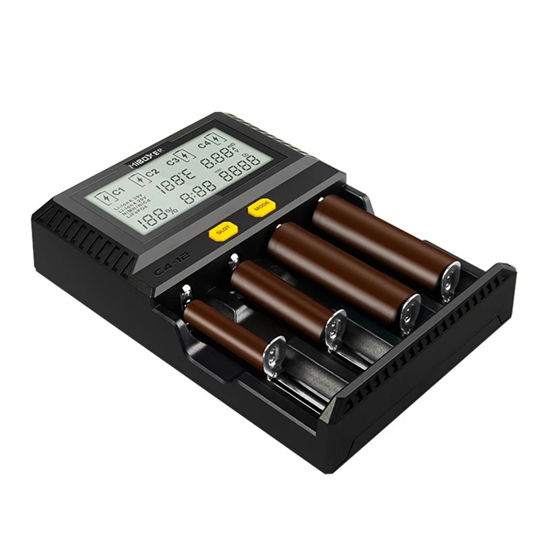 Умная батарея Miboxer C4-12 18650. 265650 Зарядное устройство 4-слотовый ЖК-экран 3 0 А/слот