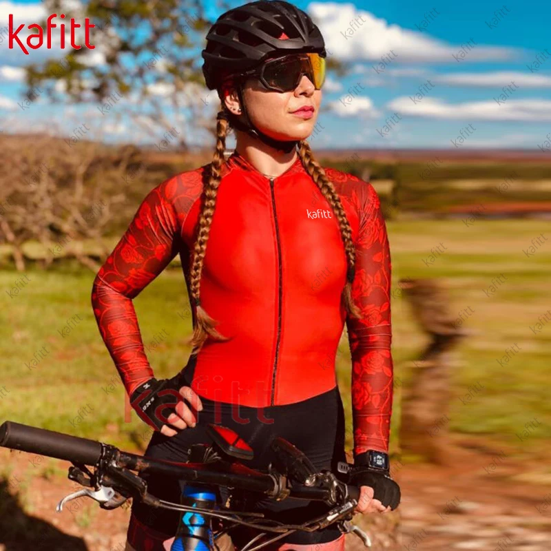 Зимний трикотажный комбинезон cafitt с длинными рукавами для езды на велосипеде