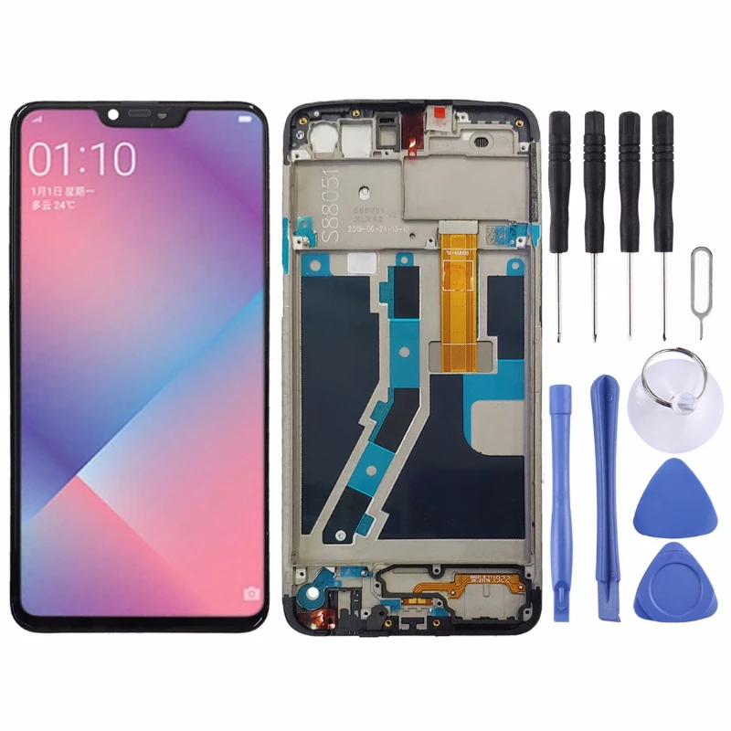 

Сенсорный ЖК-дисплей для Oppo A3S Cph1803, 6,2 дюйма, с рамкой, realme 2/realme c1, бесплатная доставка, для Oppo A5 LCD