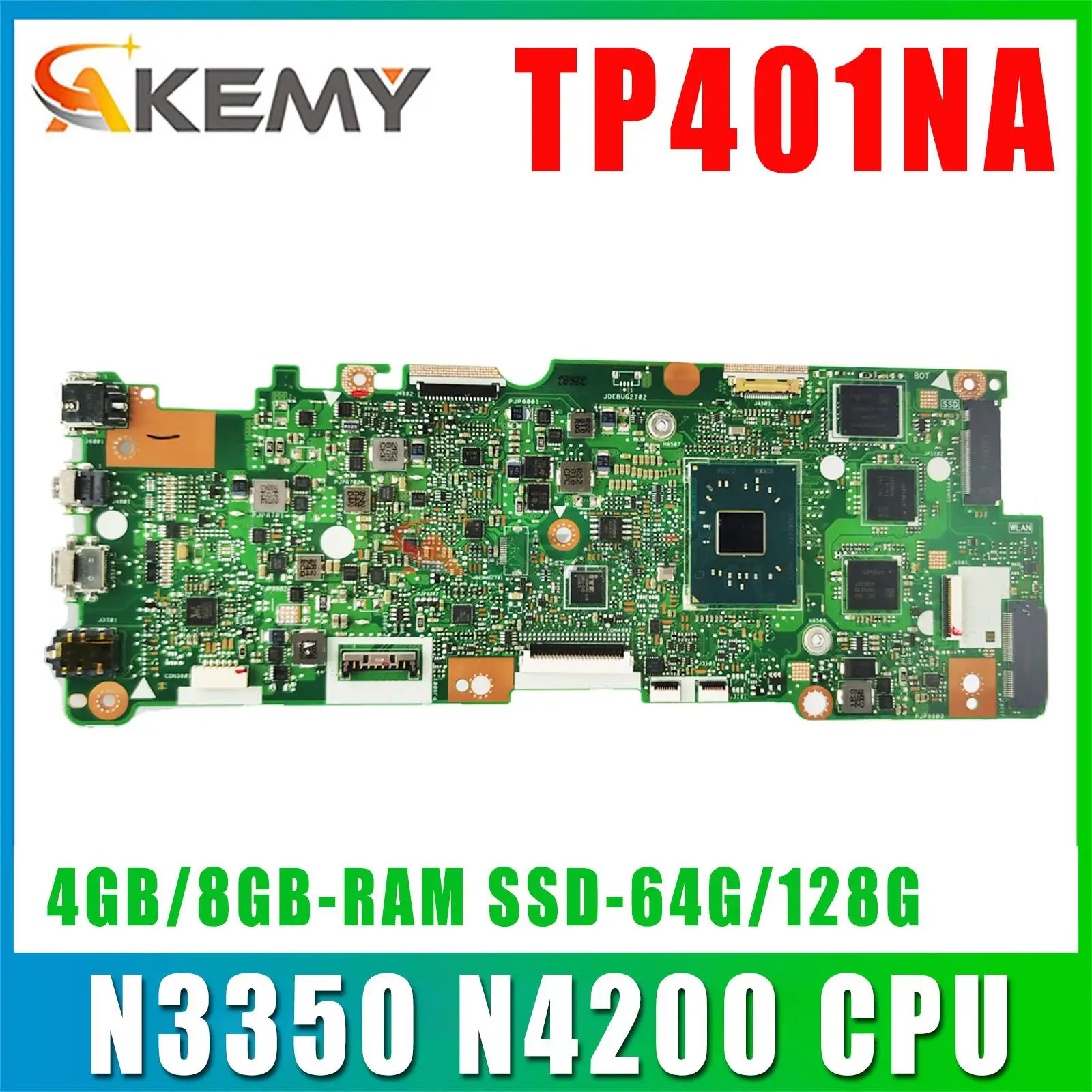 Флип 14 TP401NA TP401 TP401N, материнская плата ноутбука N3350 N4200, 4 ГБ/8 ГБ-ОЗУ, _ 128G, материнская плата