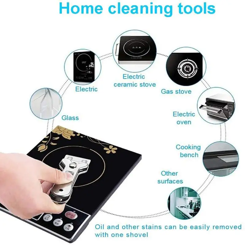 Многофункциональный скребок из нержавеющей стали для стеклокерамической