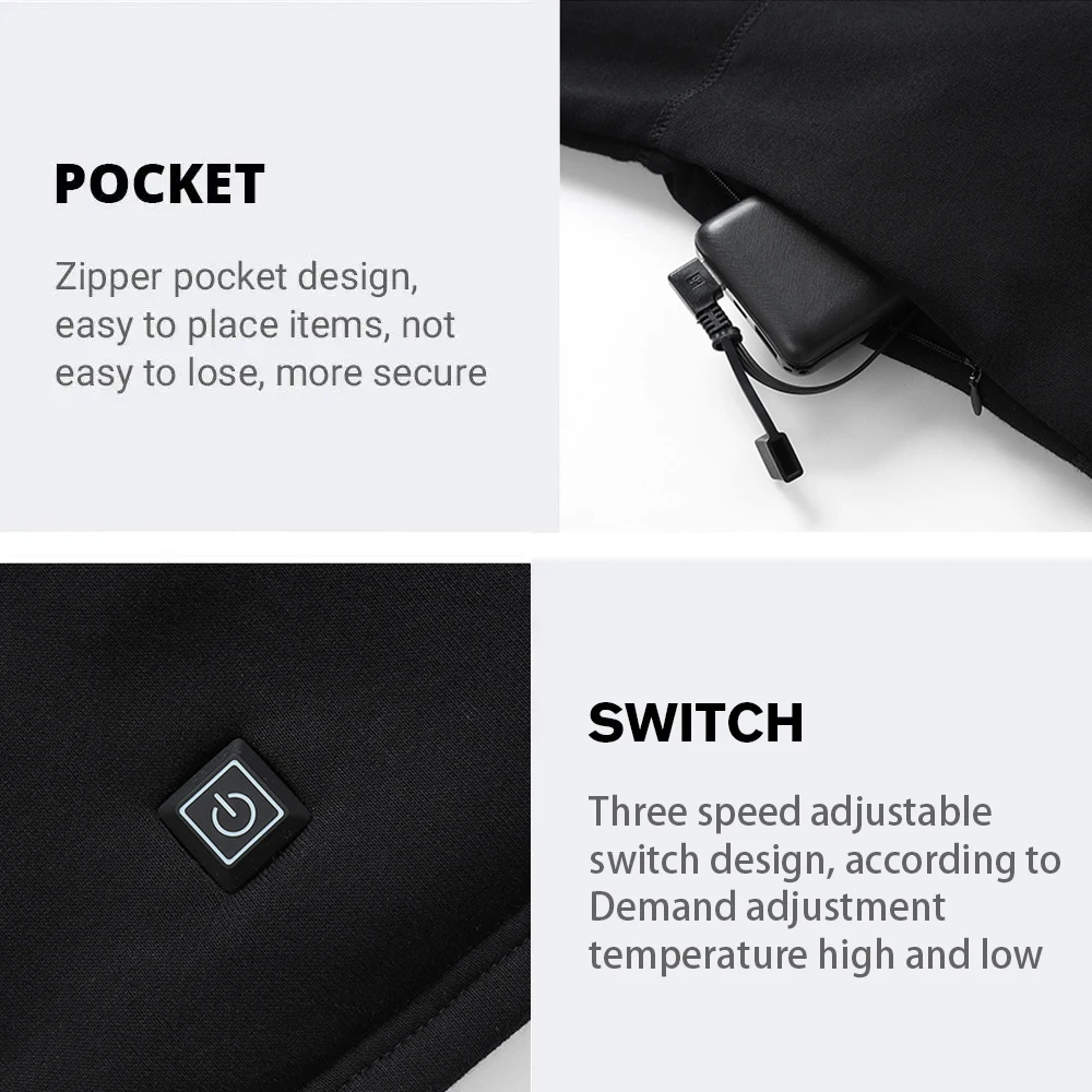 Фото Зимнее термобелье с подогревом для мужчин и женщин, куртка с подогревом, лыжная одежда, зимнее спортивное термобелье с подогревом, одежда с электрическим подогревом №5