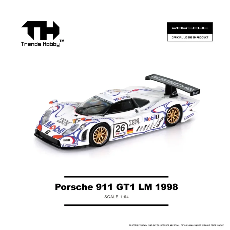 Фото Th 1:64 911 GT1 Lm 1998 24-H Le Mans Champion Car 2025 Ханчжоу Выставка Ограниченная серия Имитация сплава Миниатюрная модель игрушки №2