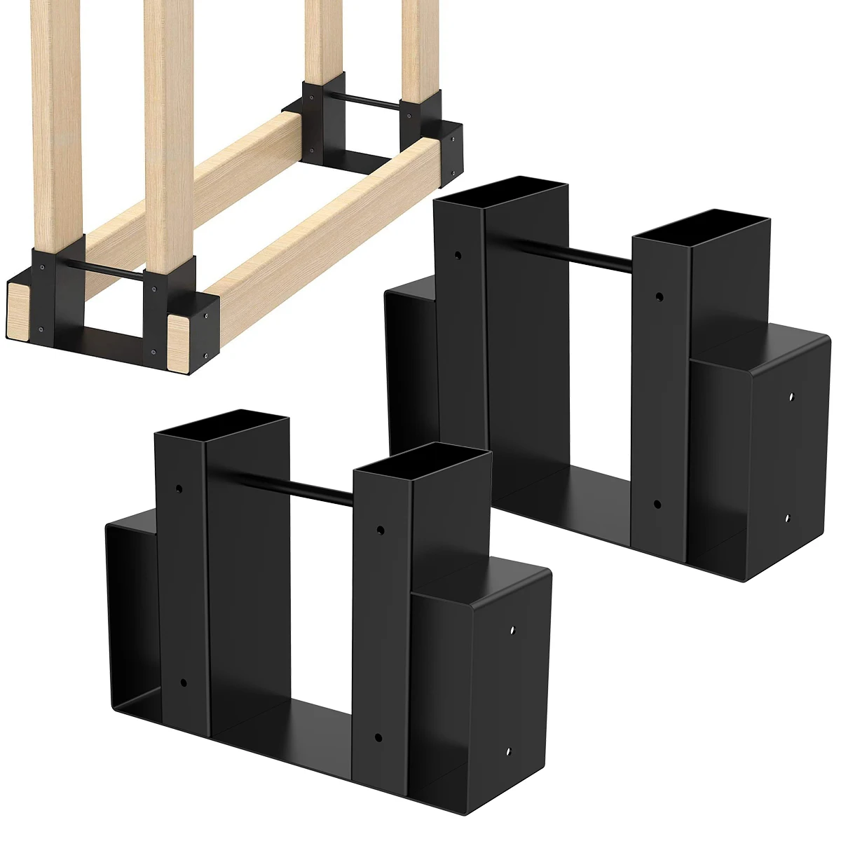 2Pcs Firewood Storage Rack Indoor Metal Log Holder For Firewood Indoor Metal Wood Rack Holder Stacking Rack Shelf Storage Rack