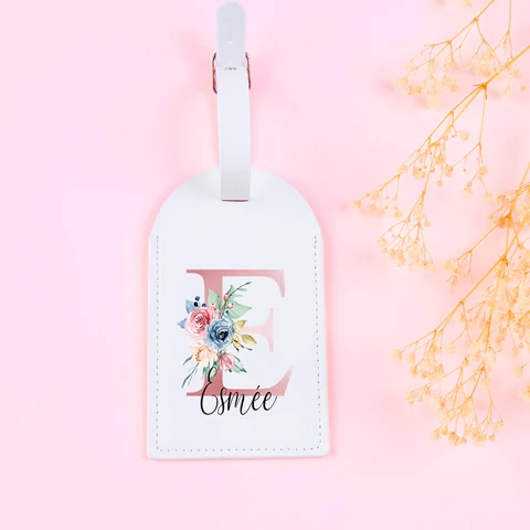 Персонализированное имя из искусственной кожи, багажная бирка, идентификационная этикетка для чемодана, бирки для багажа, дорожные аксессуары, подарок для нее