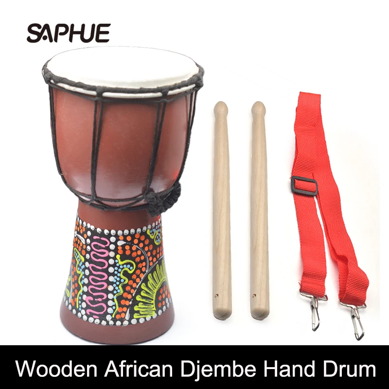 5” African Djembe Percussion Hand Drum For Sale  Wooden Jambe/ Doumbek Drummer with pattern