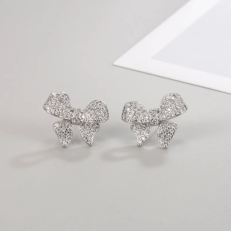 

Genuine 925 Sterling Silver Bowknot Stud Earring for Women DIWENFU Silver 925 Jewelry Aros Mujer Oreja Orecchini Earring Girls