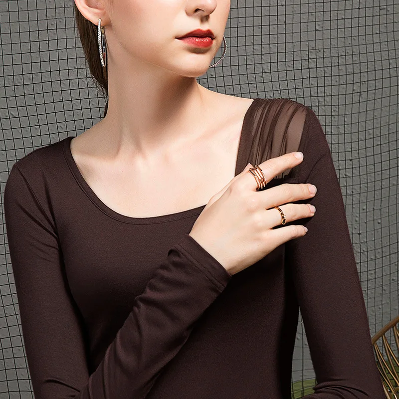 

HIgh Quality 2023 Women Tops Splice Spring Summer Pure Color T-shirt Female Clothing Sexy Crop Top Clothes Casual Blouse Y8k
