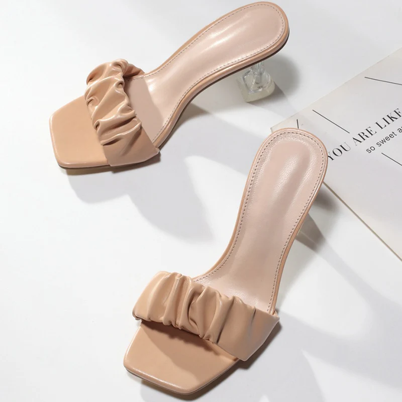 

Fashion Ladies Pumps Shoes Slides Luxury Female Casual Outdoor Slippers Slip On Elegant Women High Heels Sandals Big Size