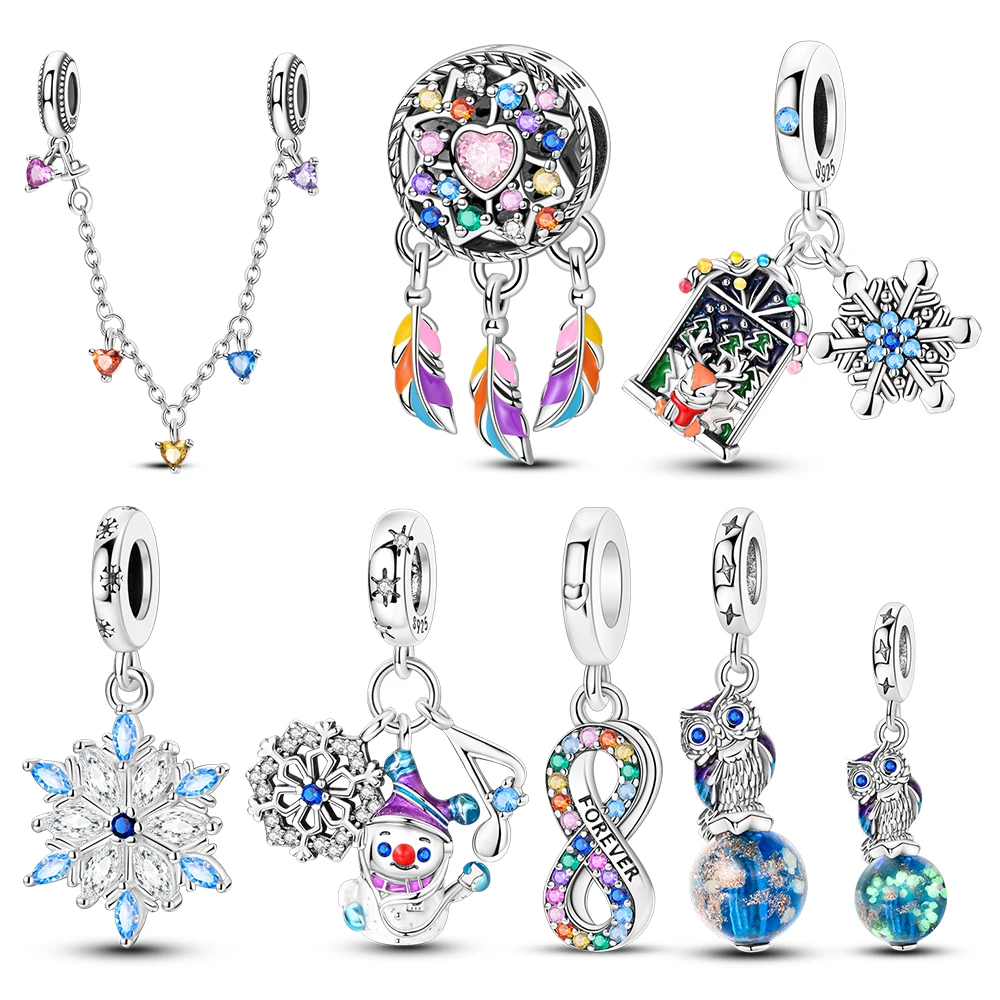 Стерлингового Серебра 925 ночная сова ледяной человек и красочная любовь