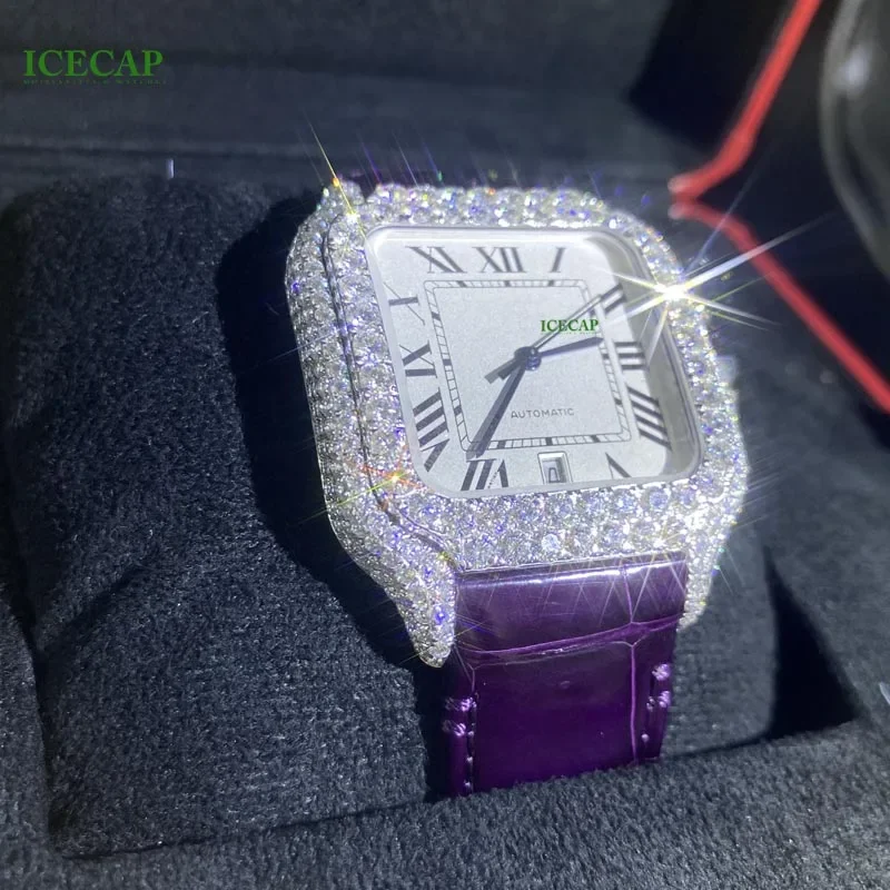 Iced Out D VVS1 Часы с муассанитом Роскошные модные часы бриллиантами на заказ