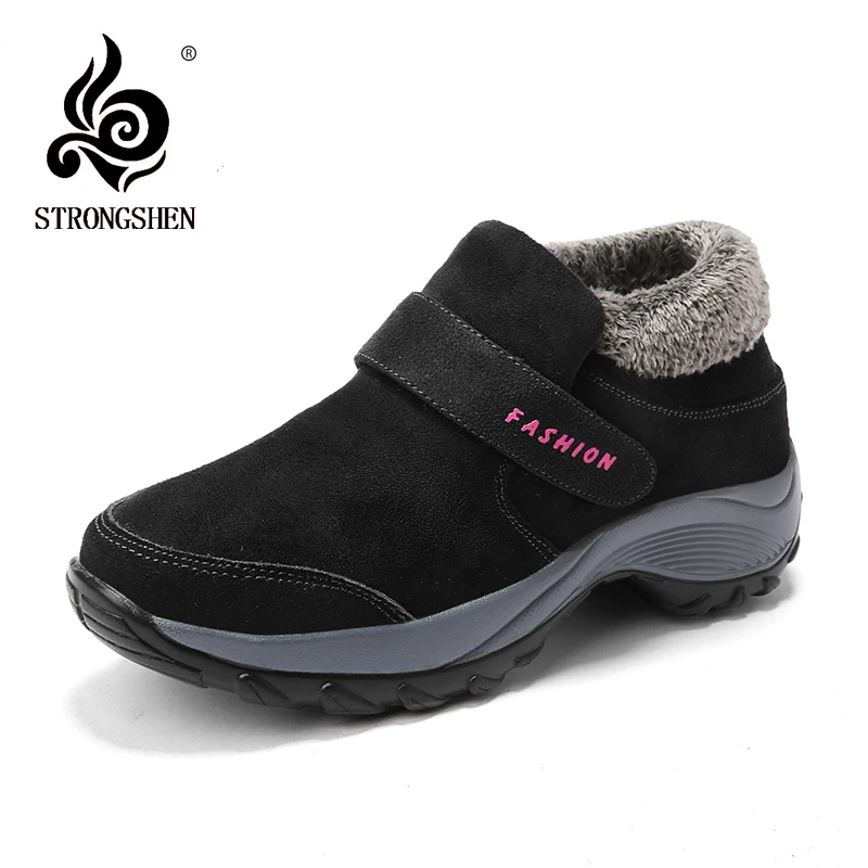 STRONGSHEN Women's Shoes Winter Outdoor Classic Casual Non-slip Wear-resistant Hiking Sneakers