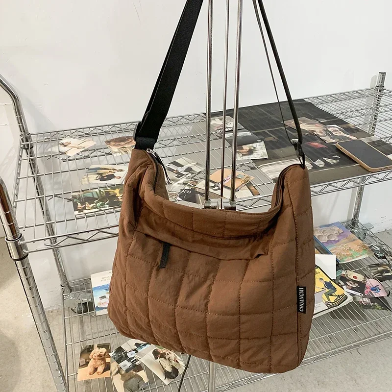 2024 нейлоновая однотонная сумка через плечо высокого качества на молнии модная