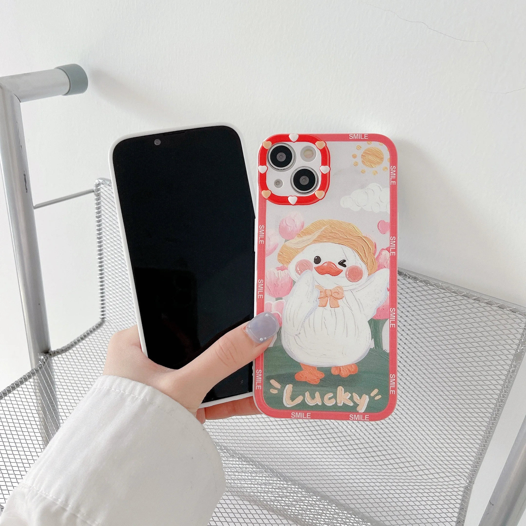 Duck Silicone Case For iPhone 13 Mini Silicone Case iPhone 13 Pro Max чехол на айфон Coque iPhone Funda iPhone 11 Heart Camera