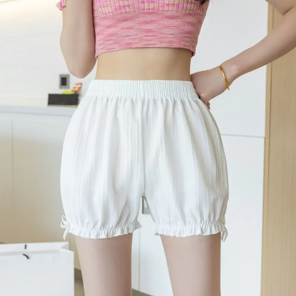 

Summer Simple JK High Waist Underpants Pure Color Plus Size Bowknot Safety Pants Lantern Panties Women Pumpkin Shorts