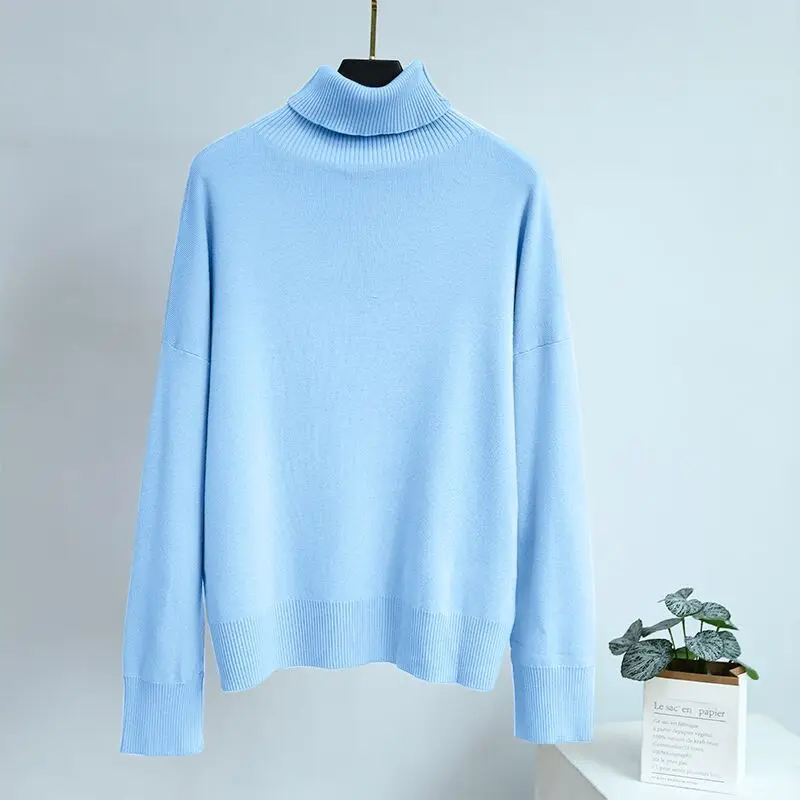 Womens Winter Sweaters TurtleNeck Cashmere White Sweater Women Clothing 2022 Casual Knitted Female Loose Warm Jumpers Ladies