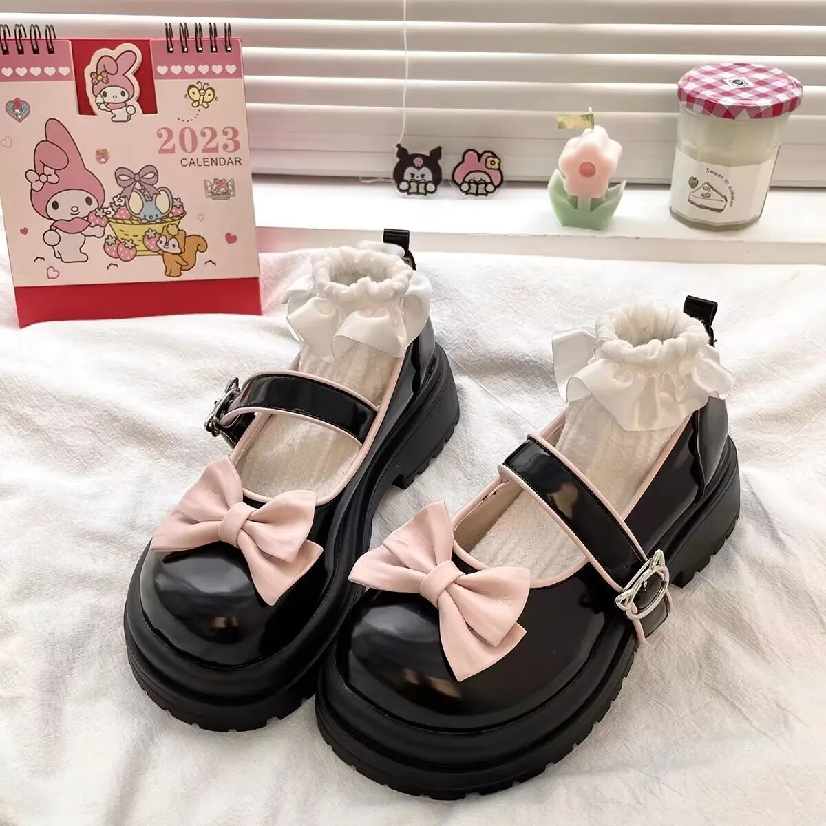 

Lolita Japanese Shoes Spring and Autumn New Women's Shoes Cute Bow Student Thick Sole Shoes Academy Style JK Uniform Shoes