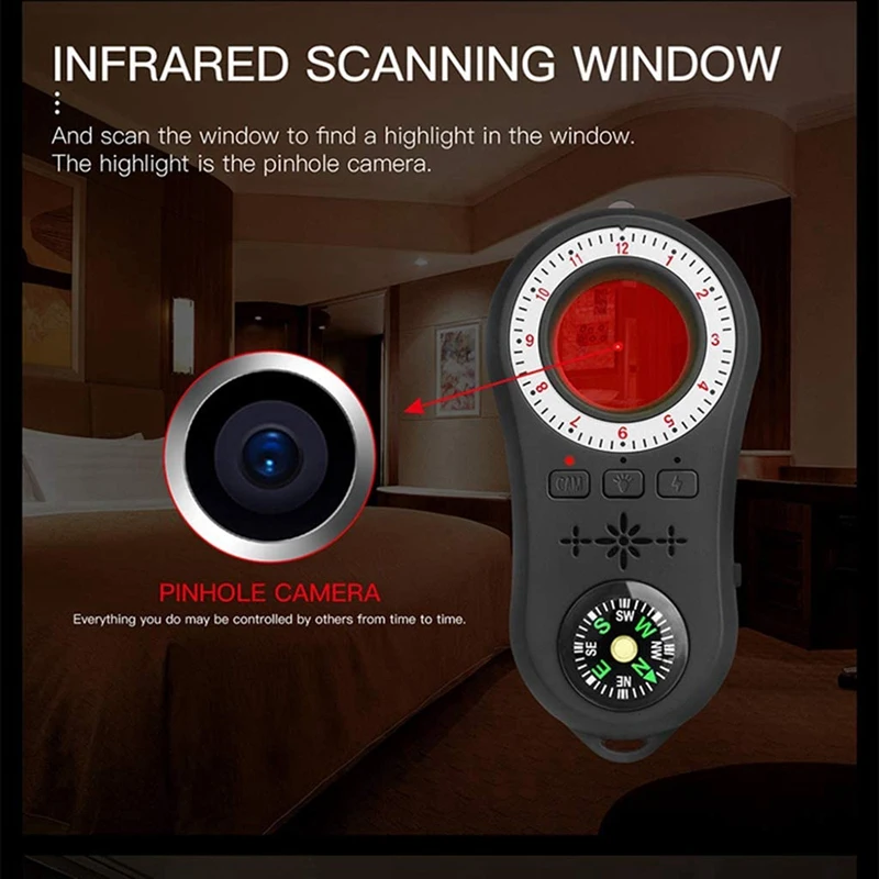 Антишпионская камера объектив детектор сигнал ошибка устройство поиск Gsm-черный