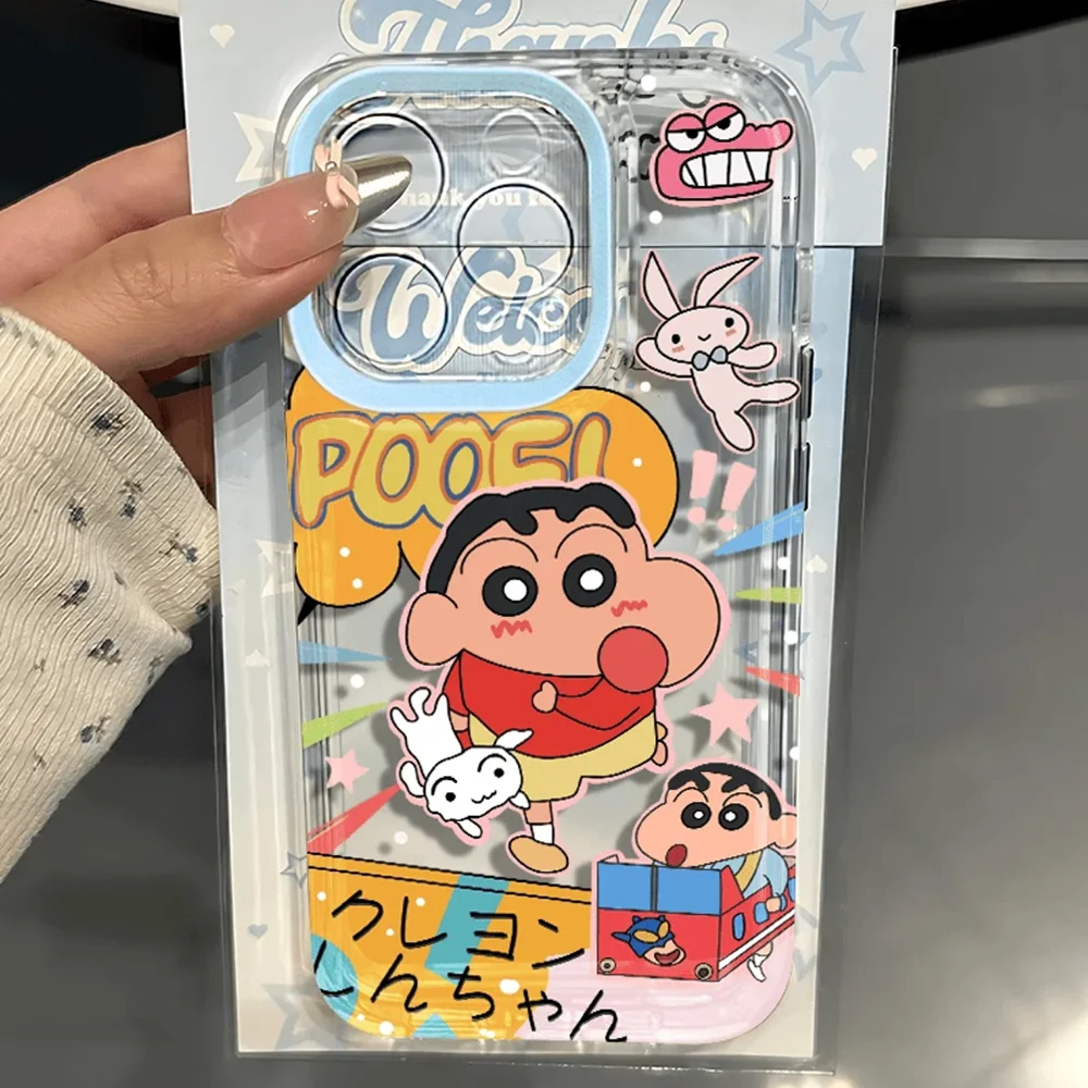 Чехол для телефона с аниме-карандашами Shinchans iPhone 16 15 14 13 12 11 Mini Pro Max X XR XSMax 7 8 Plus