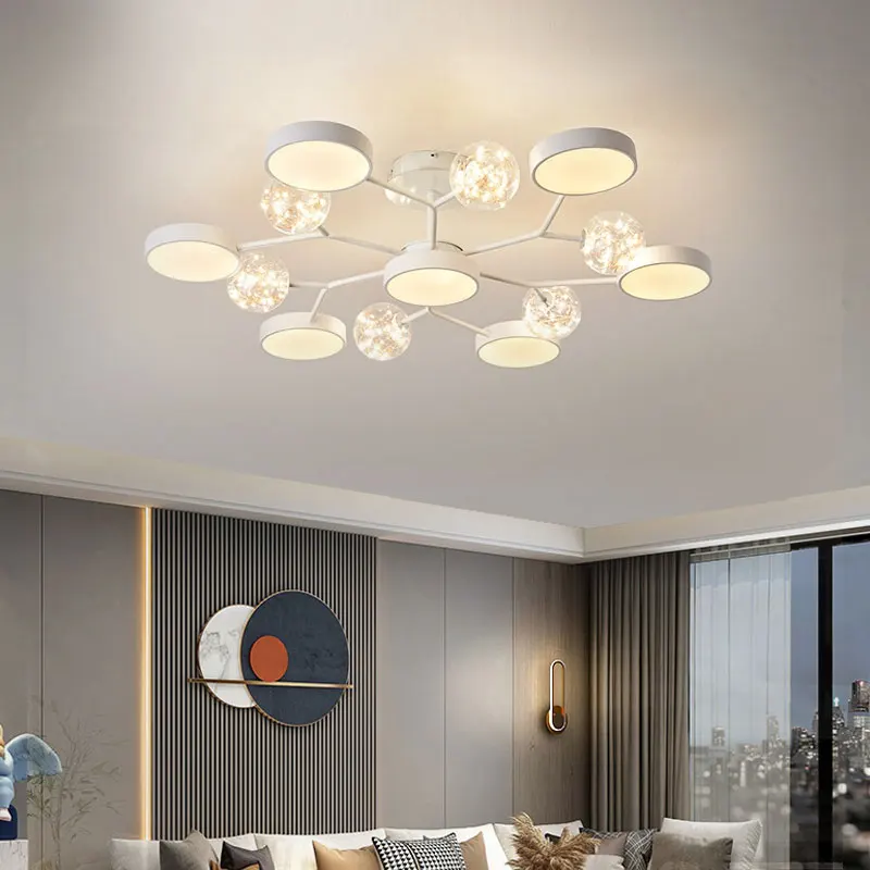 Современная светодиодная люстра в скандинавском стиле креативная простая белая